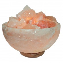Лампа  Ваза с камнями в соляной чаше из гималайской соли 